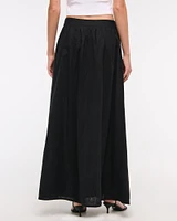 Linen-Blend Maxi Skirt