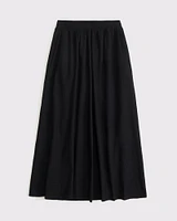 Linen-Blend Maxi Skirt