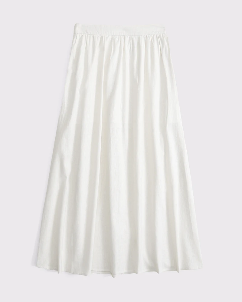 Linen-Blend Maxi Skirt