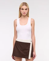 Mid Rise Wrap Mini Skort