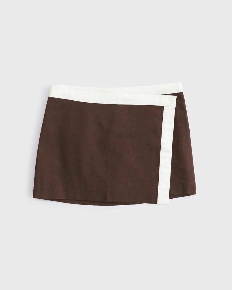 Mid Rise Wrap Mini Skort