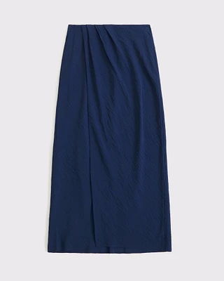 Mid Rise Sarong Maxi Skirt