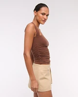 Mid Rise Tailored Micro Wrap Mini Skort