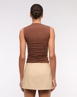 Mid Rise Tailored Micro Wrap Mini Skort