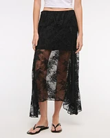 Lace Godet Maxi Skirt