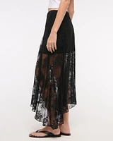 Lace Godet Maxi Skirt