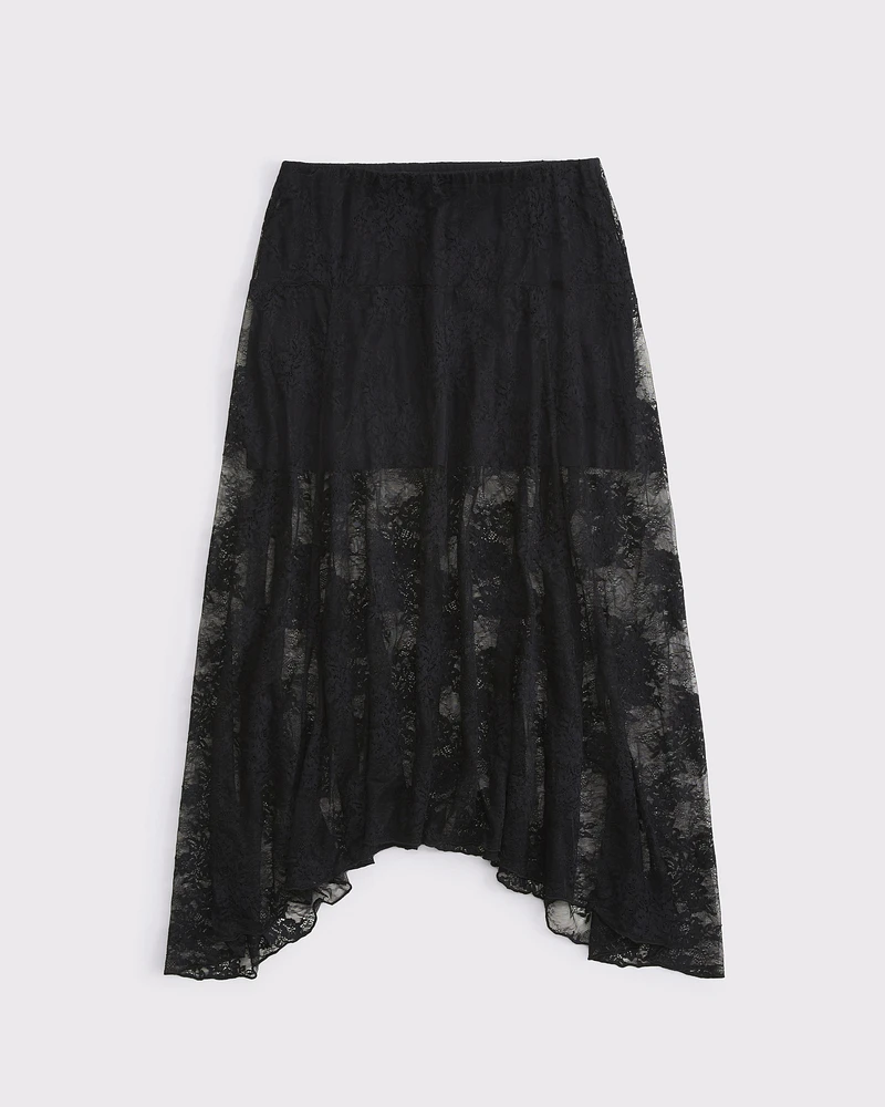Lace Godet Maxi Skirt