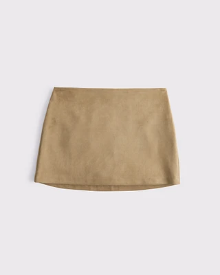 The A&F Scarlett Mid Rise Vegan Suede Mini Skort