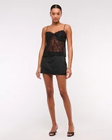 The A&F Scarlett Mid Rise Satin Mini Skort