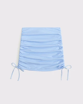 Low Rise Mesh Side Ruched Mini Skort