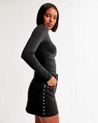 Denim Studded Mini Skirt