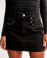 Denim Studded Mini Skirt