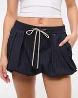 Mid Rise Tailored Bubble Hem Mini Skort