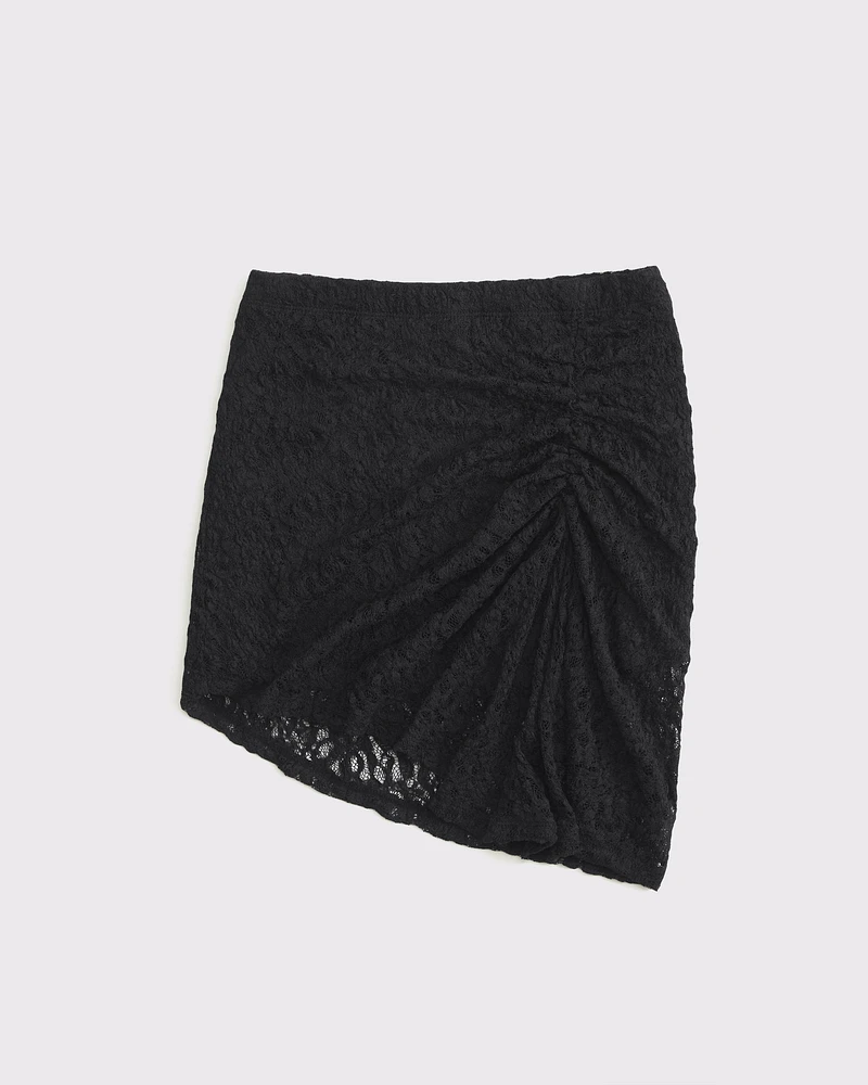 Mid Rise Asymmetrical Hem Midi Skort