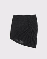 Mid Rise Asymmetrical Hem Midi Skort