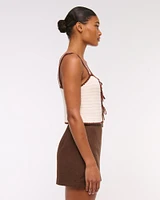 The A&F Scarlett Curve Love Linen-Blend Mini Skort
