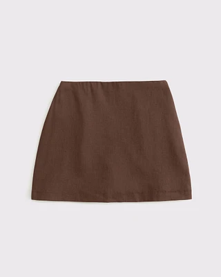 The A&F Scarlett Curve Love Linen-Blend Mini Skort