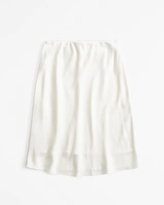 Mid Rise Satin Pencil Skirt