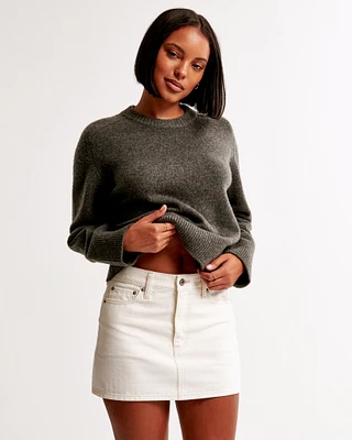 Mid Rise Denim Mini Skirt