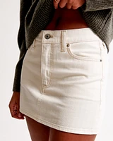 Mid Rise Denim Mini Skirt