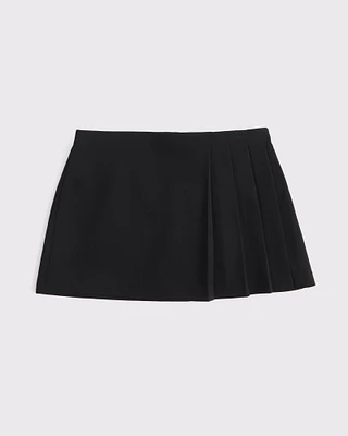 Mid Rise Pleated Wrap Mini Skort