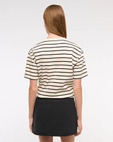 The A&F Scarlett Mid Rise Denim Mini Skort