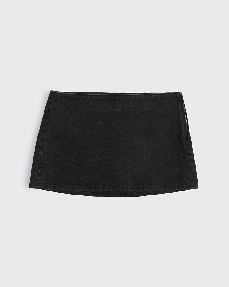 The A&F Scarlett Mid Rise Denim Mini Skort