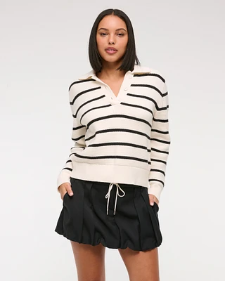 Mid Rise Bubble Hem Mini Skort