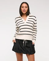 Mid Rise Bubble Hem Mini Skort