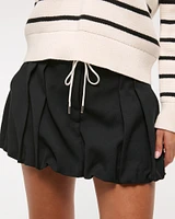 Mid Rise Bubble Hem Mini Skort