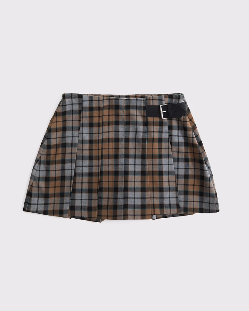 High Rise Pleated Belted Skort
