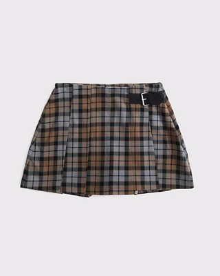 High Rise Pleated Belted Skort