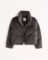 A&F Faux Fur Mini Puffer