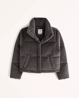 A&F Faux Fur Mini Puffer