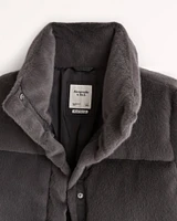 A&F Faux Fur Mini Puffer