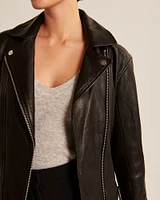 Genuine Leather Moto Jacket