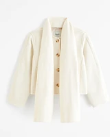 Removable Scarf Double-Cloth Wool-Blend Jacket