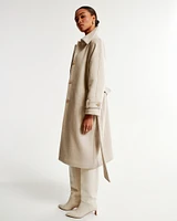 Wool-Blend Funnel Neck Coat