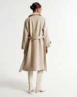 Wool-Blend Funnel Neck Coat