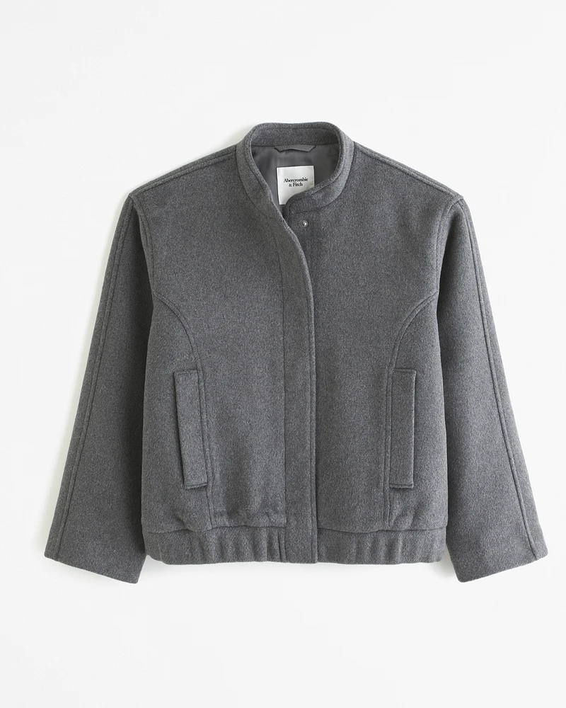 Wool-Blend Bomber Jacket