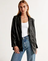 Vegan Leather Blazer