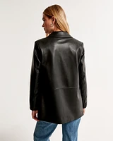 Vegan Leather Blazer