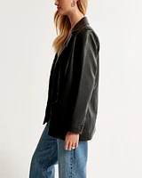 Vegan Leather Blazer