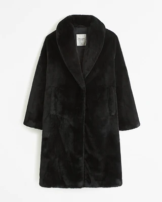 Faux Fur Long-Length Coat