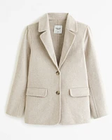 Double-Cloth Wool-Blend Blazer Coat