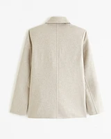 Double-Cloth Wool-Blend Blazer Coat