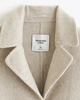 Double-Cloth Wool-Blend Blazer Coat