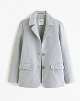 Double-Cloth Wool-Blend Blazer Coat