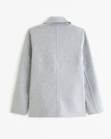 Double-Cloth Wool-Blend Blazer Coat