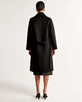 Wool-Blend Belted Blanket Coat